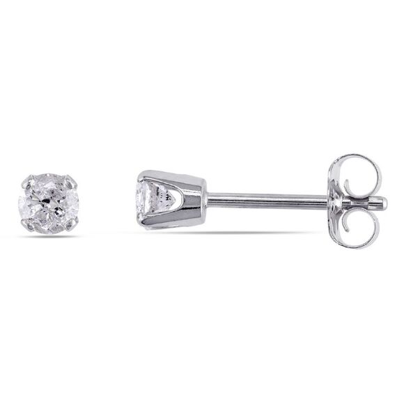 1/4 Carat (ctw I-J I2-I3) Diamond Solitaire Stud Earrings in 14K White Gold